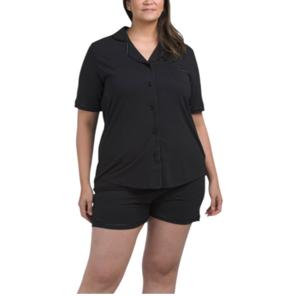 Cosabella Plus 2pc Pima Cotton Blend Shorts Pajama Set